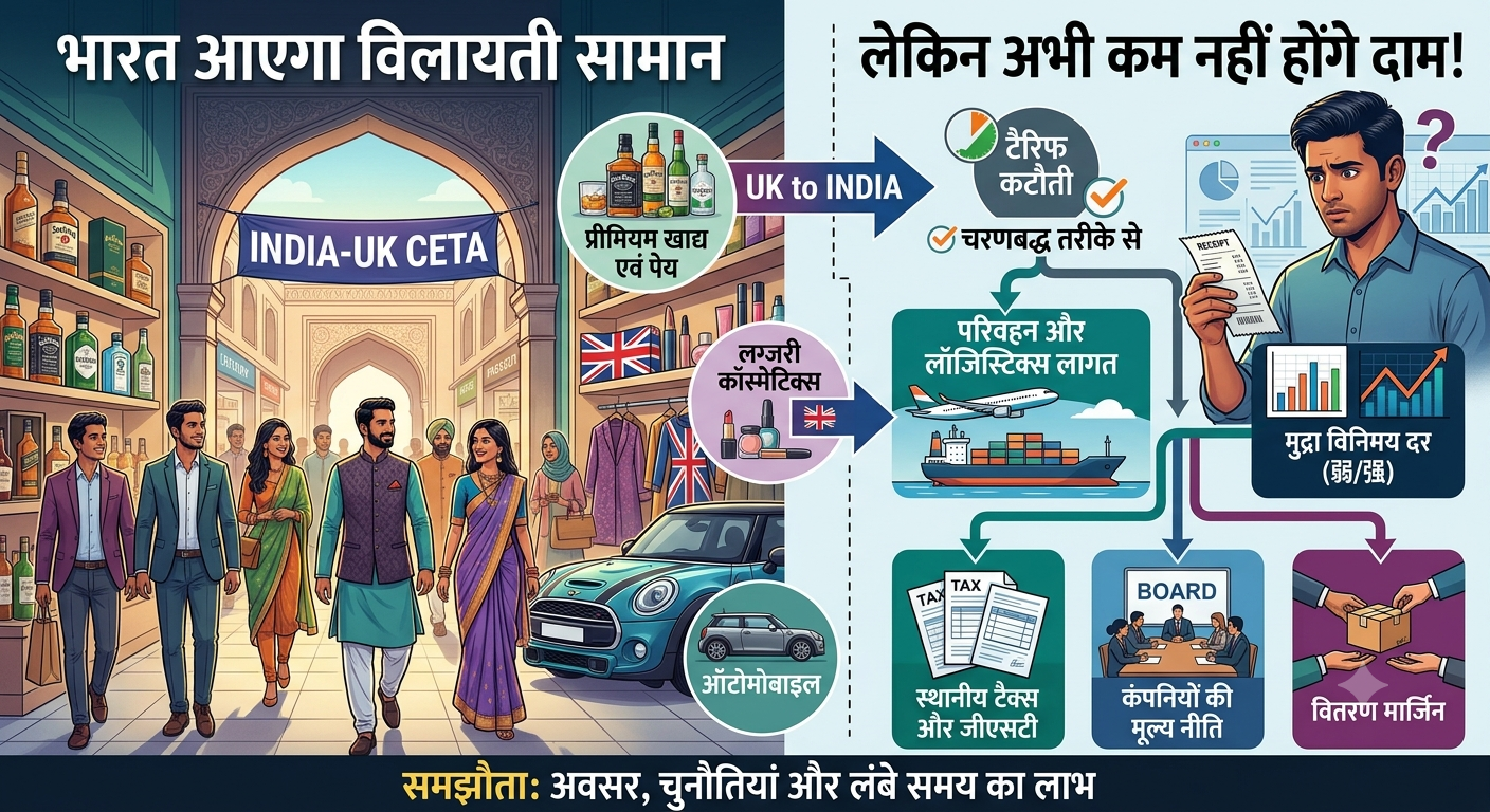 India-UK CETA: भारत आएगा विलायती सामान लेकिन अभी कम नहीं होंगे दाम! जान लीजिए वजह