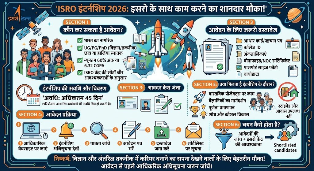 ISRO Internship 2026: इसरो के साथ काम करने का शानदार मौका, जानें कौन कर सकता है आवेदन? पूरी प्रक्रिया