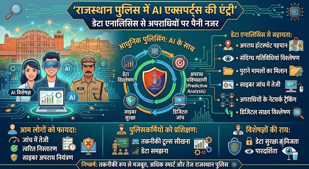 राजस्थान पुलिस में होगी AI एक्सपर्ट्स की एंट्री: डेटा एनालिसिस से अपराधियों पर होगी पैनी नजर